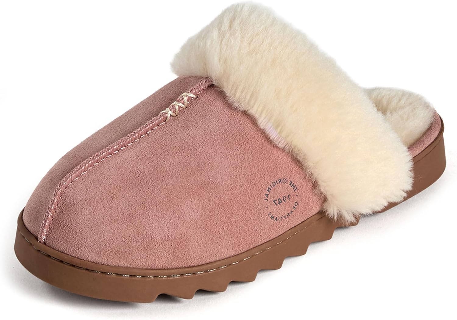 womens Fuzzy Memory Foam Genuine Suede Helena Scuff