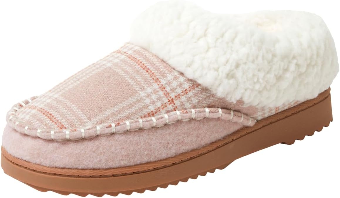 womens Nyla Felted and Plaid Moc Toe Clog