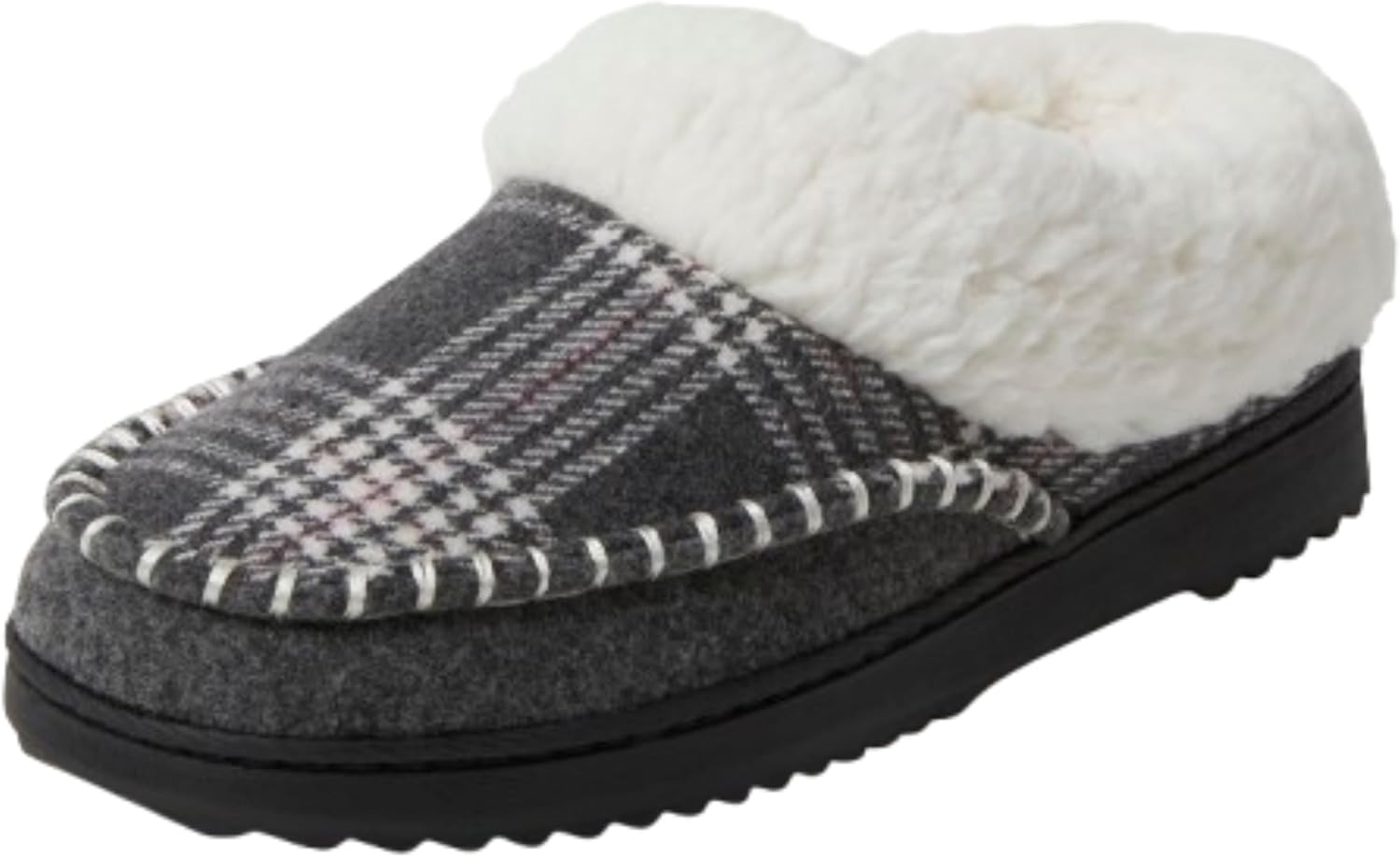 womens Nyla Felted and Plaid Moc Toe Clog