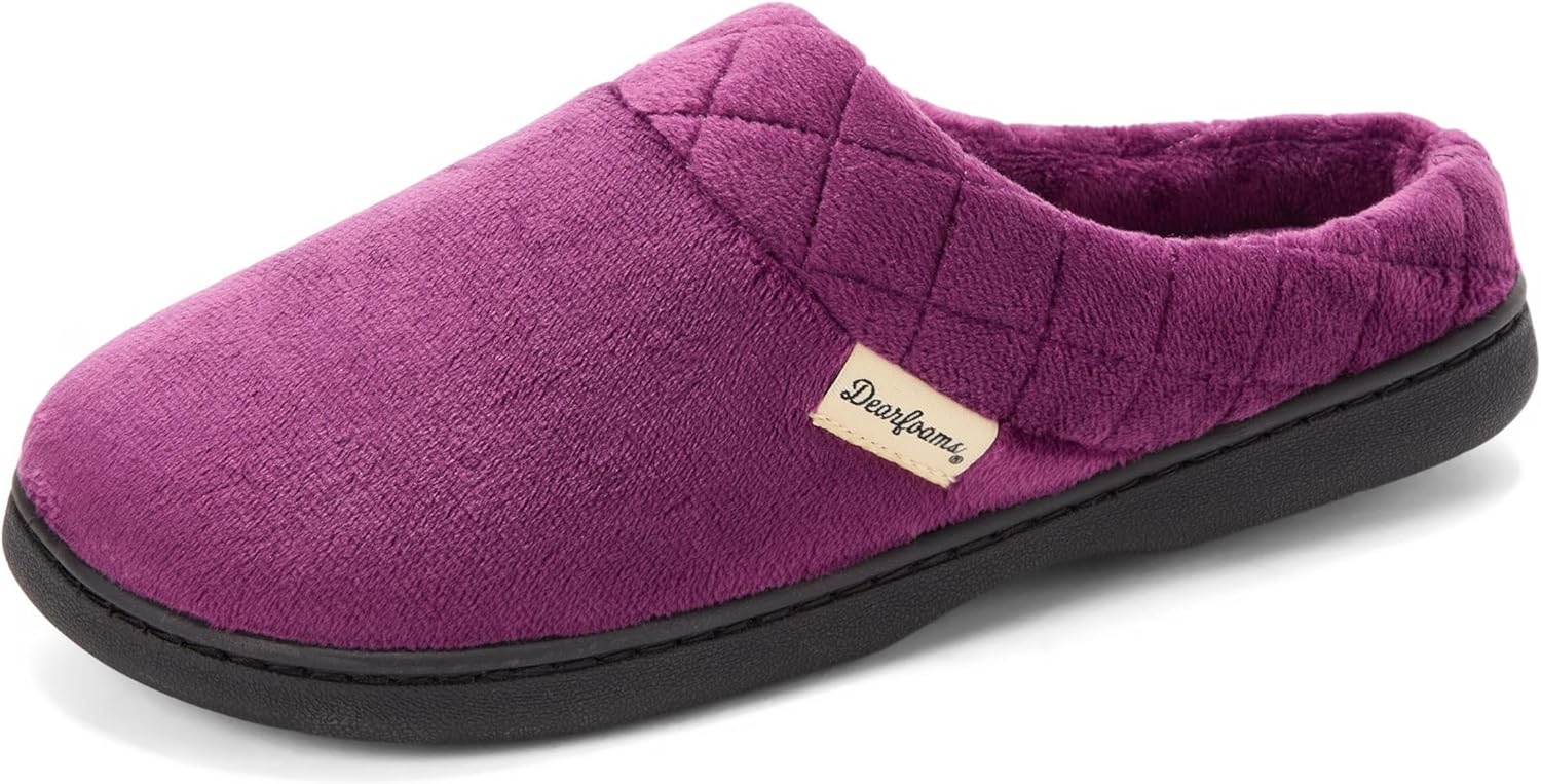 Women's Lightweight Memory Foam Indoor House Slipper Darcy Velour Clog with Wide Widths
