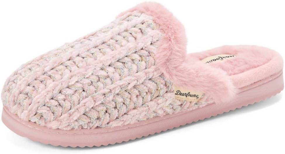 Womens Dearfoams Women's Memory Foam House Shoes Gifts for Her Paris Scuff Slipper