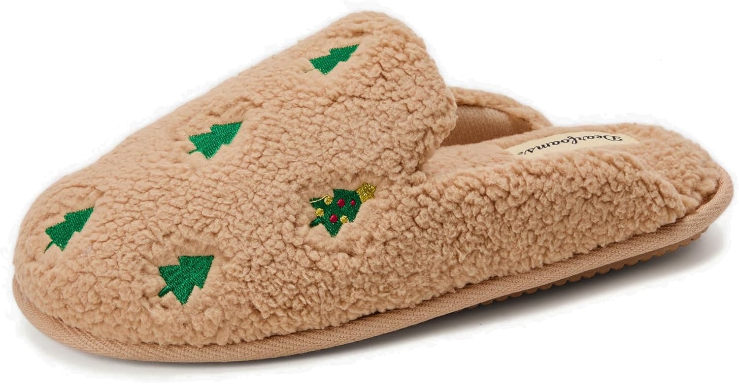 Women's Novelty Gift Teddy Sherpa Scuff Slip On House Shoe