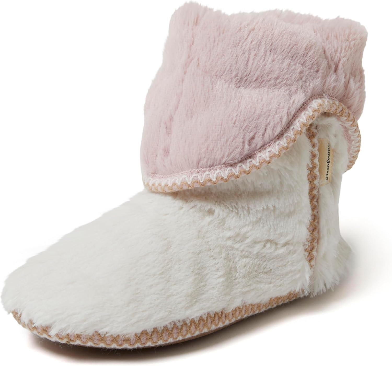 Womens Fuzzy Memory Foam Beth Bedroom Bootie Slipper Sock With Grippers