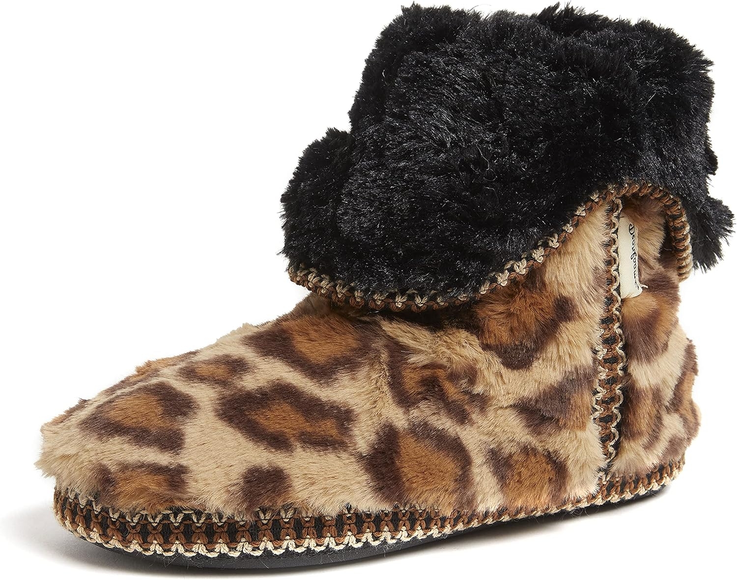 Womens Fuzzy Memory Foam Beth Bedroom Bootie Slipper Sock With Grippers