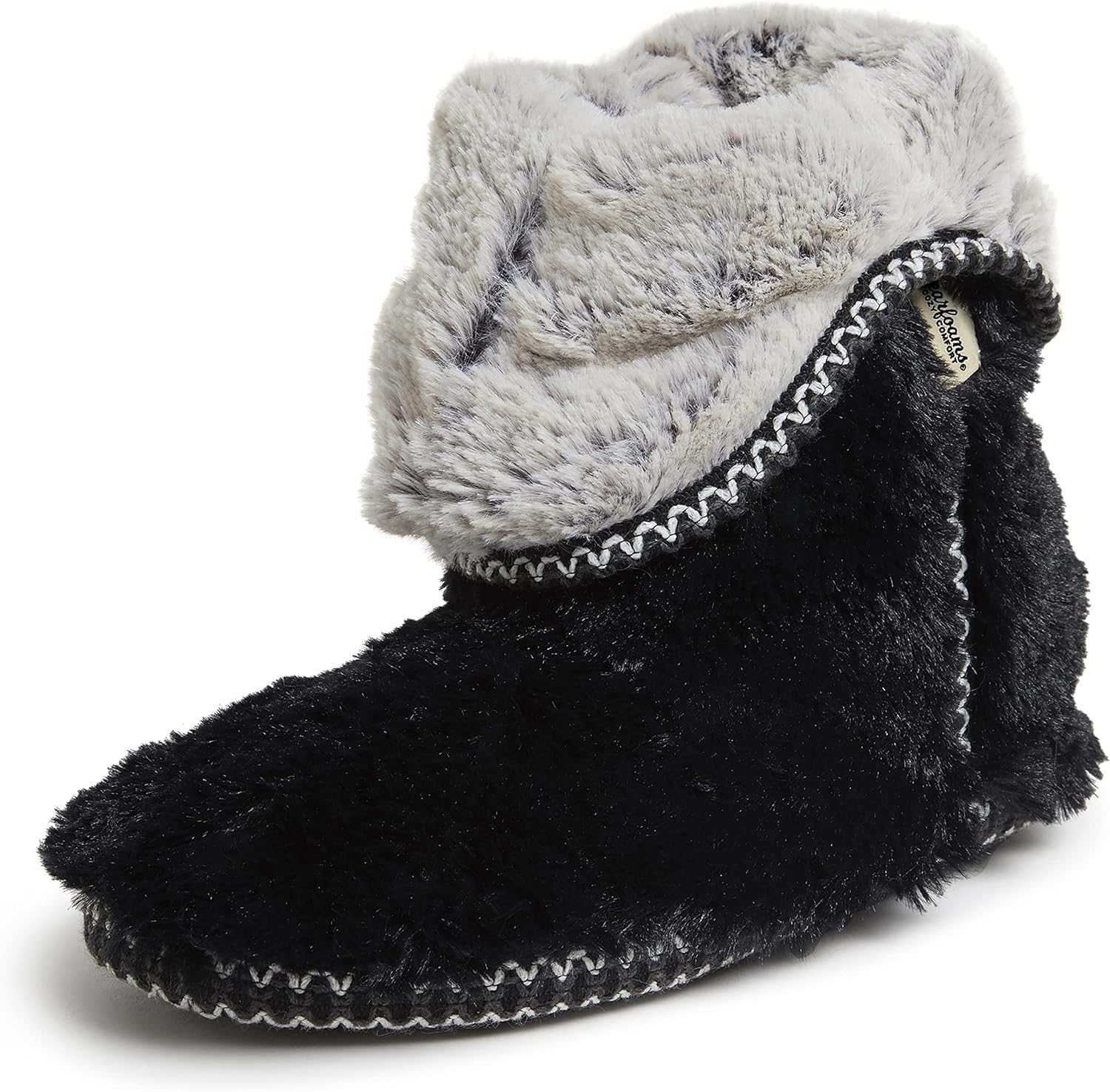 Womens Fuzzy Memory Foam Beth Bedroom Bootie Slipper Sock With Grippers